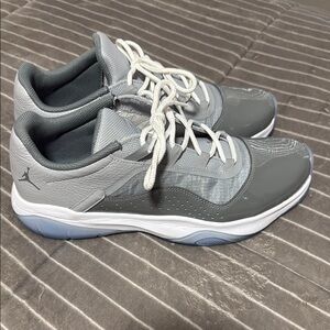 Gray and White Athletic Sneakers